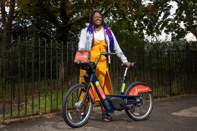 TfL Image - Person with Santander Cycle