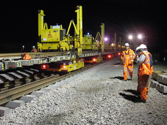 Night work new 3rd line Kettering to Harrowden: Night work new 3rd line Kettering to Harrowden
