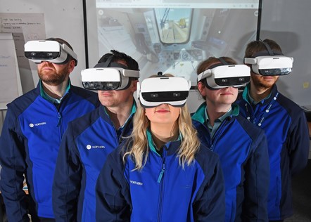 Image shows apprentices using VR technology at Northern training academy