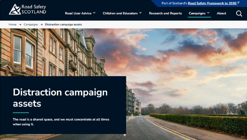 Road Safety Scotland Website - Distraction