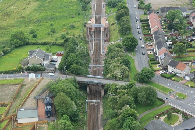 Network Rail invests £4m to upgrade Baillieston railway bridge: MuirheadRoad Baillieston Aerial