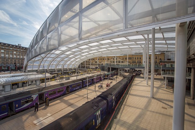 Manchester Victoria opened after £44m upgrade: Man Vic station Platform 1 & 2