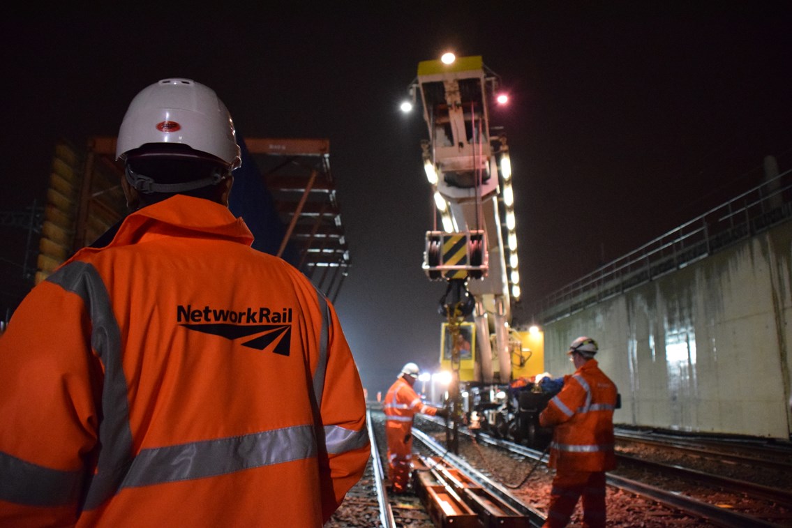 Easter works - Crossrail - Stockley flyover: Easter bank holiday 2015