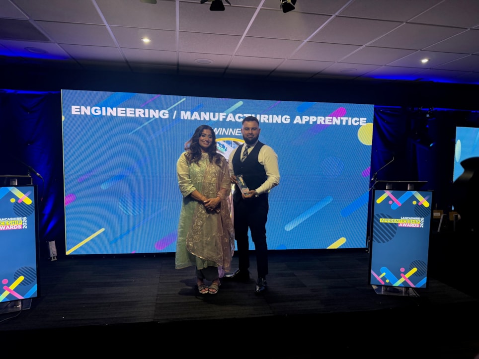 Apprentice Adil Mohammad receiving his award: Apprentice Adil Mohammad receiving his award