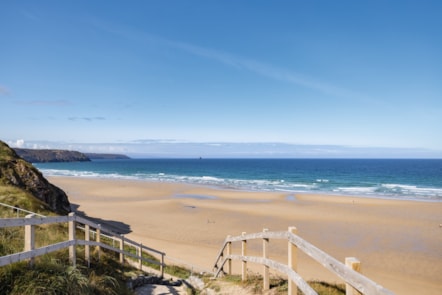 Beach view at Perran Sands