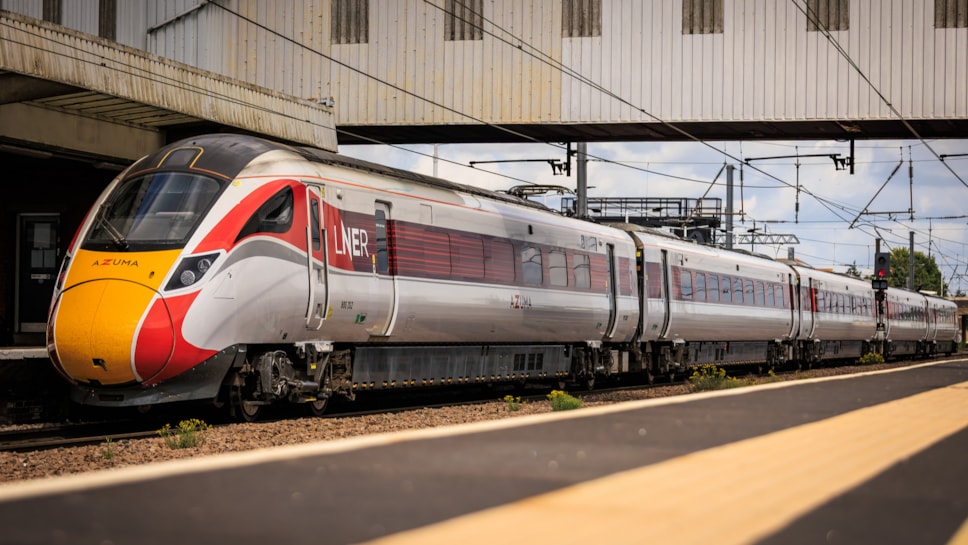 An LNER Azuma at Peterborough station, credit LNER (1)
