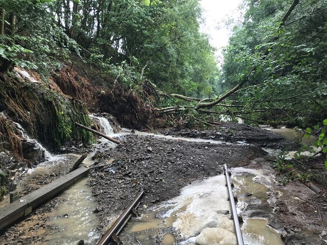 The Heart of Wales line is closed after heavy rainfall