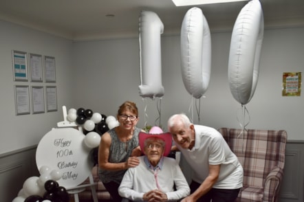 Margaret with son Allan and daughter in law Margaret