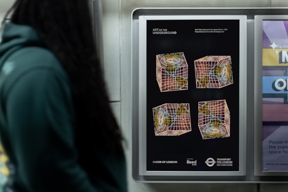 New pocket Tube map artwork by Agnes Denes calls on Londoners to see the world differently: Image - Agnes Denes Tube map poster 2 Credit: Map Projections, Agnes Denes, 2025, Photo: Benedict Johnson