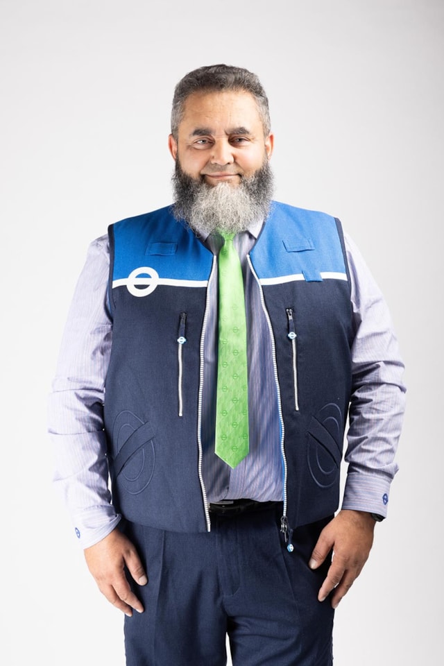 TfL gilet and formal shirt Trams tie