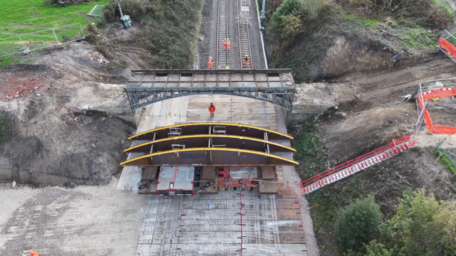 Crawshaw Woods Bridge and SPMT: Crawshaw Woods Bridge and SPMT