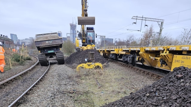 Engineers working on Garrison Street track renewal December 2024: Engineers working on Garrison Street track renewal December 2024