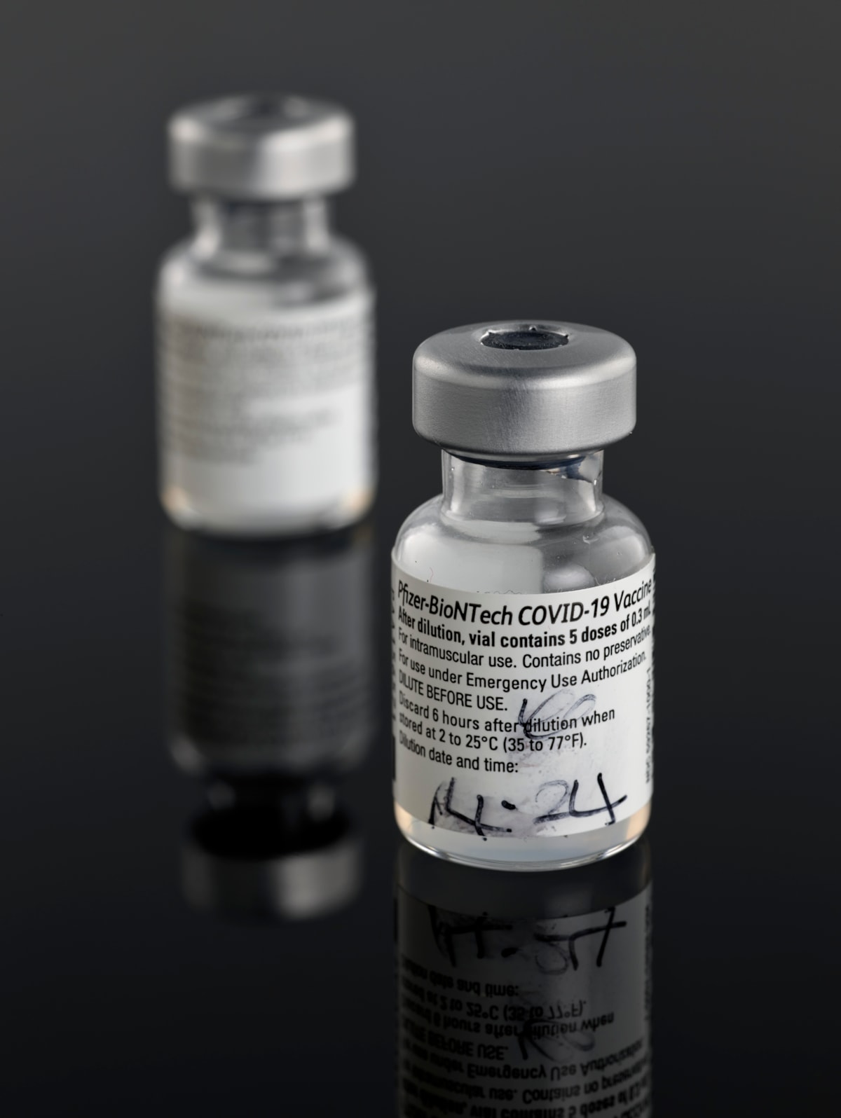 Vials from the first COVID-19 vaccination. Science Museum Group. © The Board of Trustees of the Science Museum