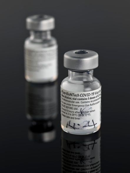 Vials from the first COVID-19 vaccination. Science Museum Group. © The Board of Trustees of the Science Museum