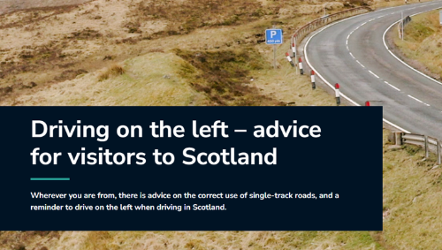 Road Safety Scotland Website - Drive on the Left