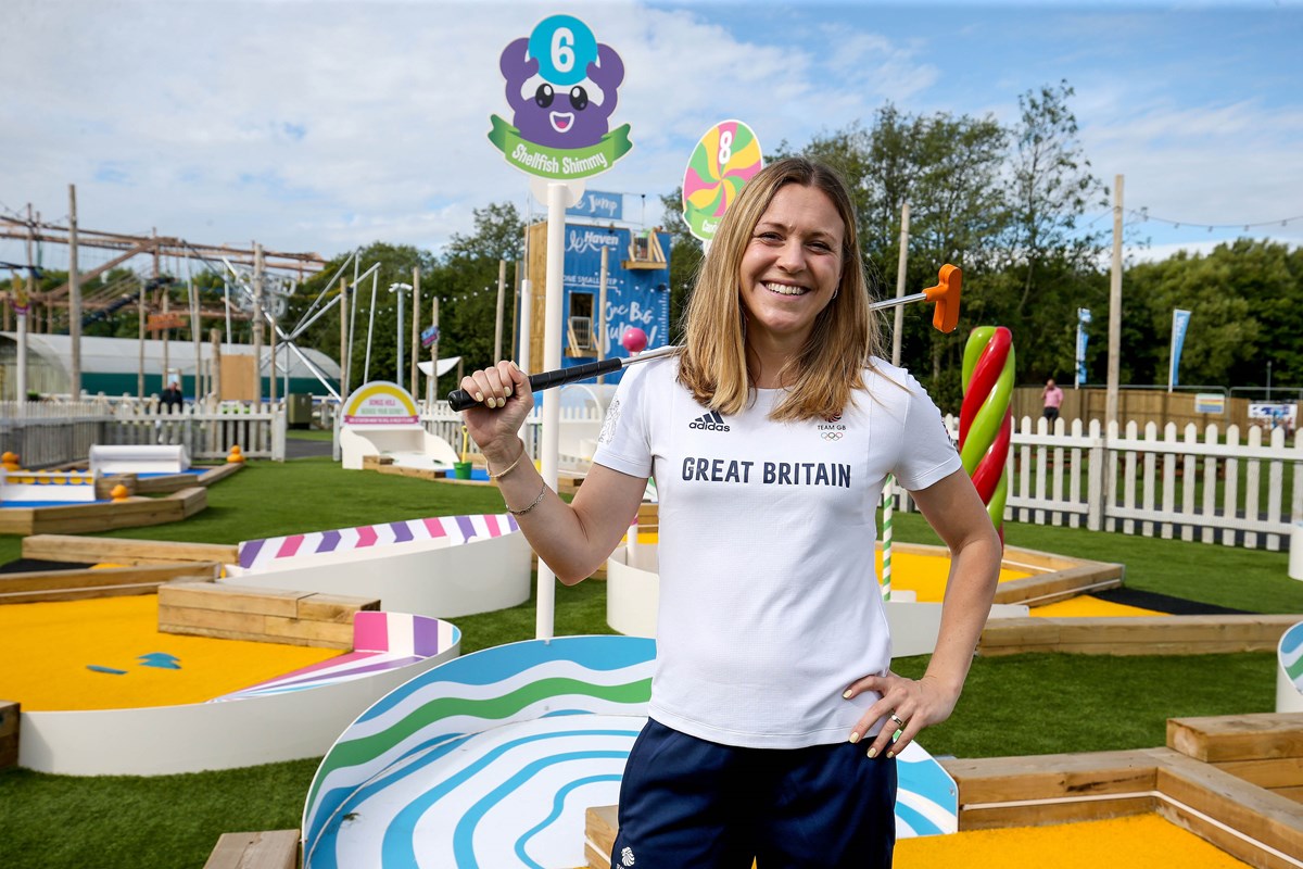 Vicky Holland Playing Crazy Golf at Thorpe Park