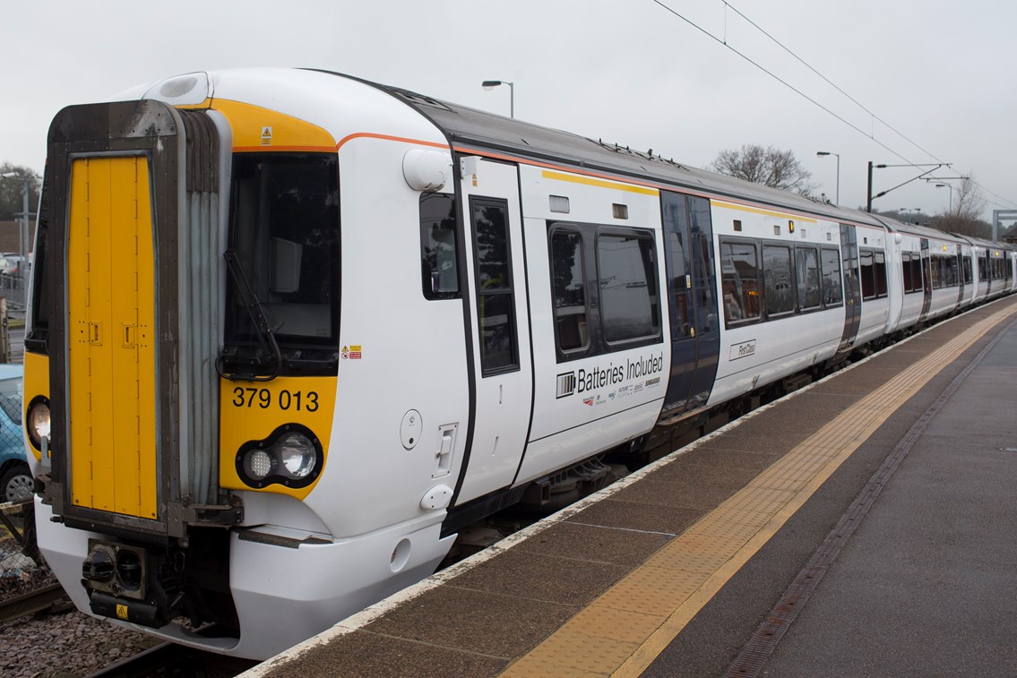 Battery-powered train (IPEMU): The new train contributes to Network Rail’s commitment to reduce its environmental impact, improve sustainability and reduce the cost of running the railway by 20 per cent over the next five years. It could ultimately lead to a fleet of battery-powered trains running on Britain’s rail network which are quieter and more efficient than diesel-powered trains, making them better for passengers and the environment. Network Rail and its industry partners – including Bombardier, Abellio Greater Anglia, FutureRailway and the Rail Executive arm of the Department for Transport (which is co-funding the project) – recognise the potential for battery-powered trains to bridge gaps between electrified parts of the network and to run on branch lines where it would be too expensive to install overhead electrification.