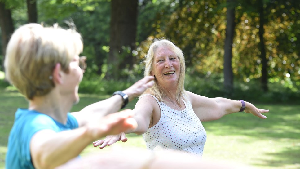 Sue Smith leads a Stourbridge Park Active class