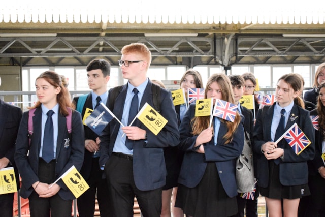 Pupils listen to speeches