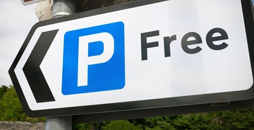 Free parking sign