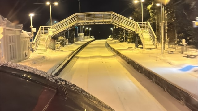 Monday morning line closures expected following heavy snowfall in north and north-east: Insch Station from Snowplough