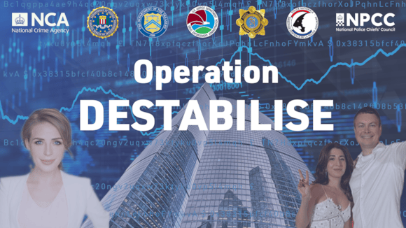 NCA disrupts $multi-billion Russian money laundering networks with links to, drugs, ransomware and espionage, resulting in 84 arrests: Op Destabilise graphic