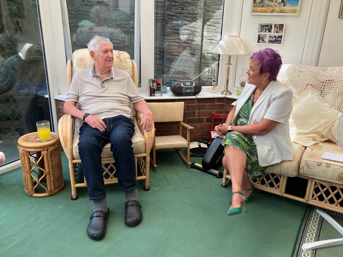 Minister for Children and Social Care, Dawn Bowden and Mr P