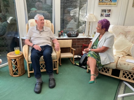 Minister for Children and Social Care, Dawn Bowden and Mr P