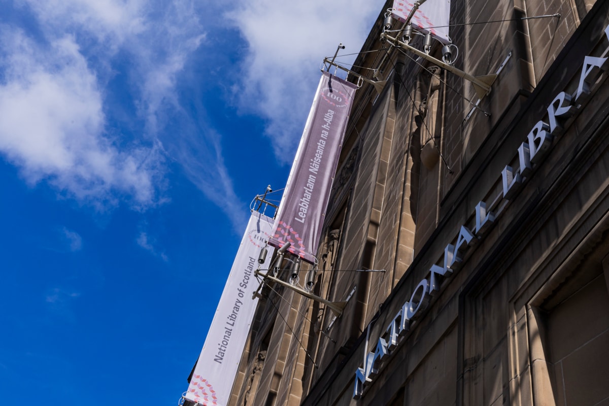 The facade of the National Library of Scotland's George IV Bridge building in Edinburgh. Credit: Eoin Carey.