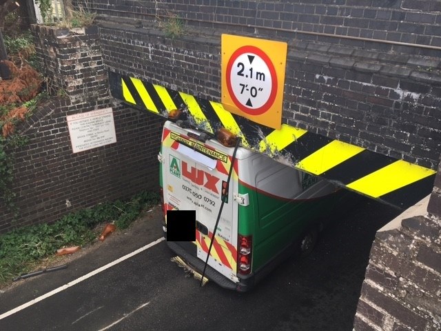 Motorists urged to size up their vehicles as Cambridgeshire railway bridge is hit for 15th time: Stonea Road bridge strike