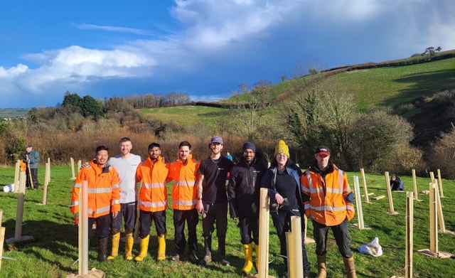 DWT ED team: The team from National Grid Electricity Distribution who did the tree planting for the new rainforest.