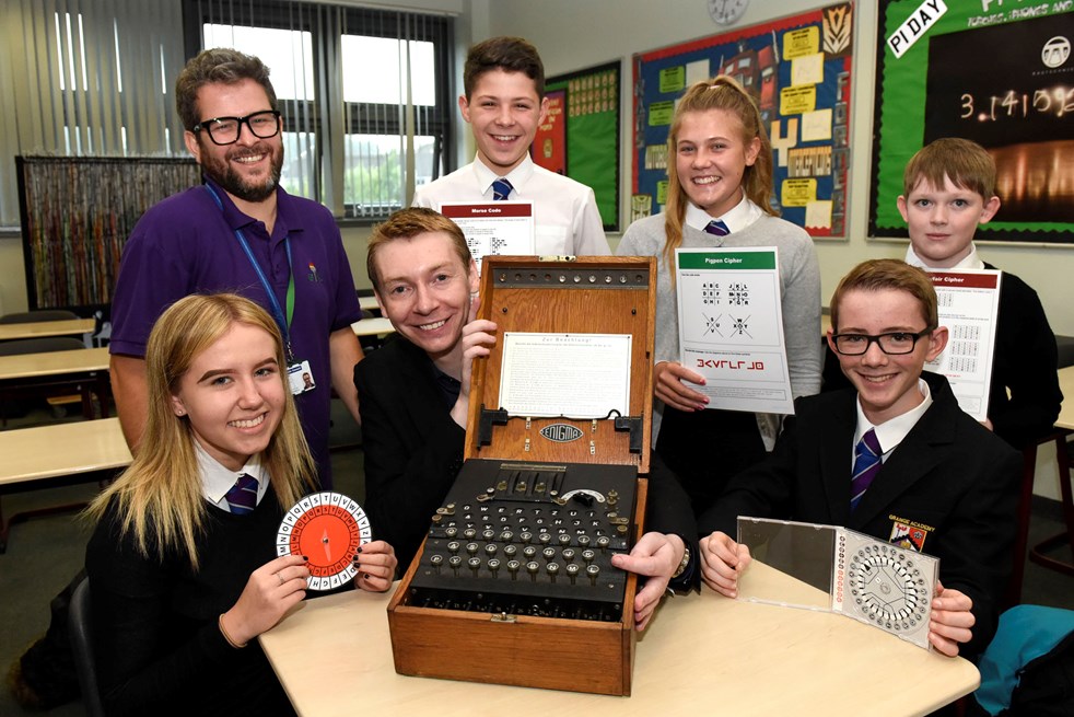 Pupils get hands-on experience of wartime coding machine