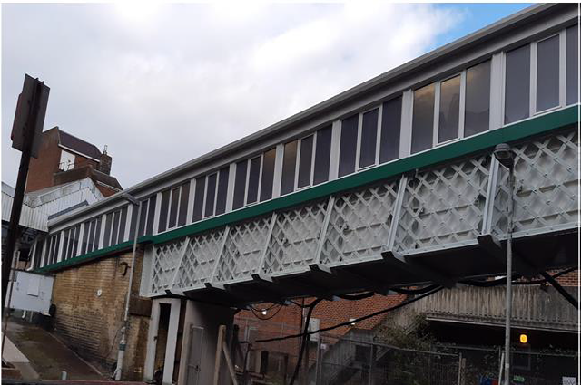 Footbridge at Caterham station