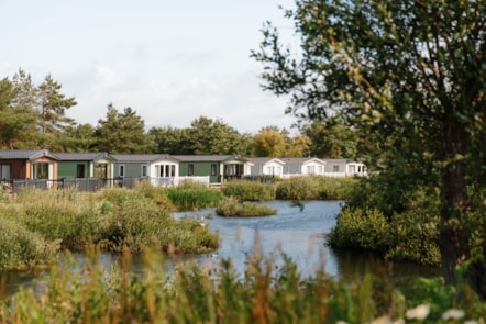 Caravan lake view at Hafan y Mor