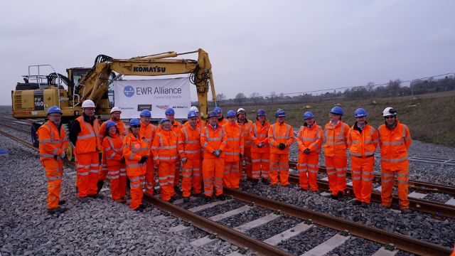 ‘East meets West’: rail project connects Oxford with Bletchley for first time in 50 years: Group Shot -8