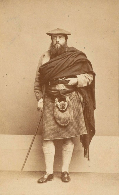 Photo of John Francis Campbell in Highland dress, 1868, when Campbell was age 46.

From a volume labelled 