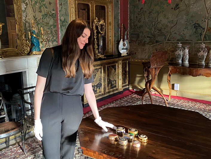 Temple Newsam snuff boxes: Lauren Farrington, a recovery and restitution specialist with the Art Loss Register admires the stunning collection of snuff boxes which have returned to Temple Newsam.