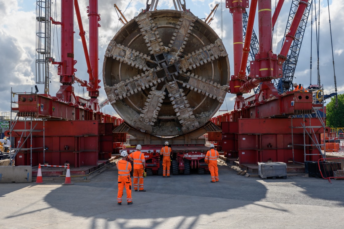 TBM Emily lifted at Green Park Way tunnel shaft 26th July 2025-16