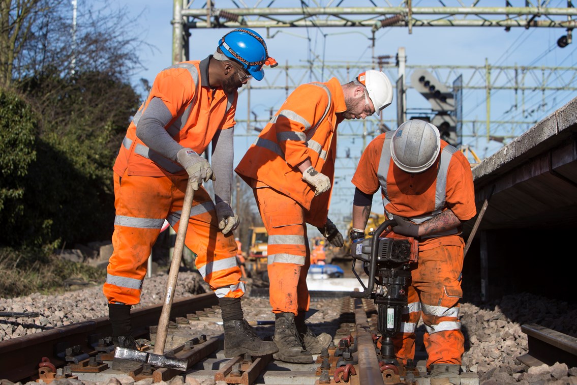 Apprentices join the front line to deliver £38bn railway upgrade plan: Improvement work is taking place this bank holiday weekend so check before you travel