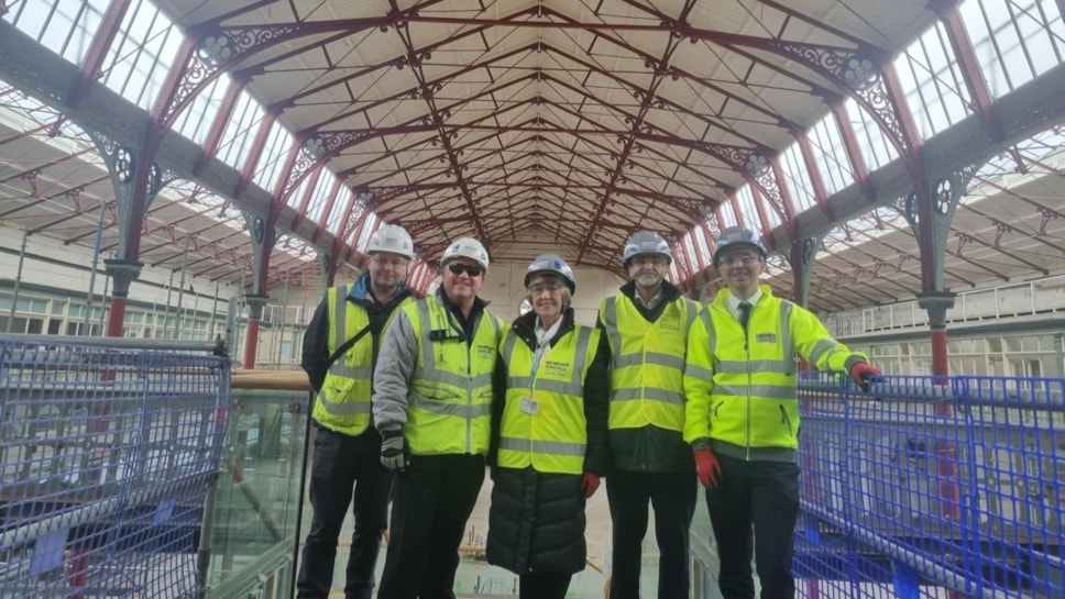 Councillors inside Accrington Market