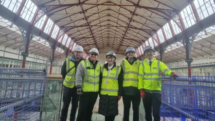 Councillors inside Accrington Market