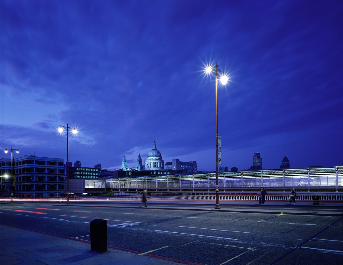 Blackfriars Thameslink redevelopment: Conceptual image of what Blackfriars could looklike (night) (part of the Thameslink Programme)