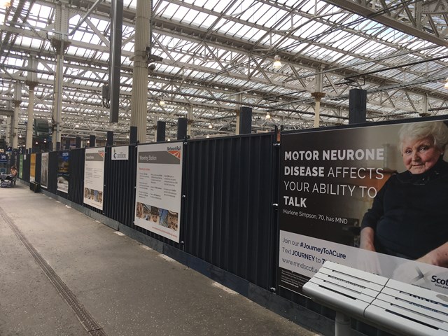 Edinburgh Waverley puts charities in the picture: Waverley hoardings 1