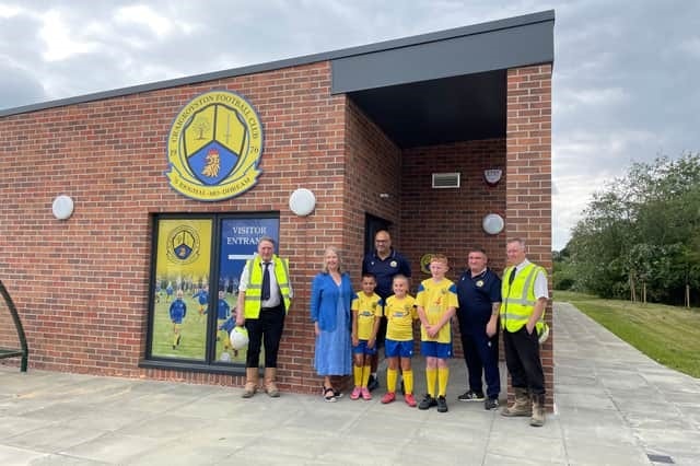 Council Leader Jane Meagher at the official ceremony of the Craigroyston Youth Community Football Club, supported through community benefits from Cruden working on the Granton Waterfront regeneration