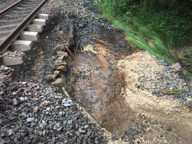 The landslip near Baildon which washed away ballast (1)