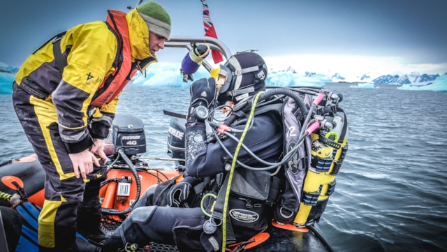 Diving from a RIB. Steve Gibbs.