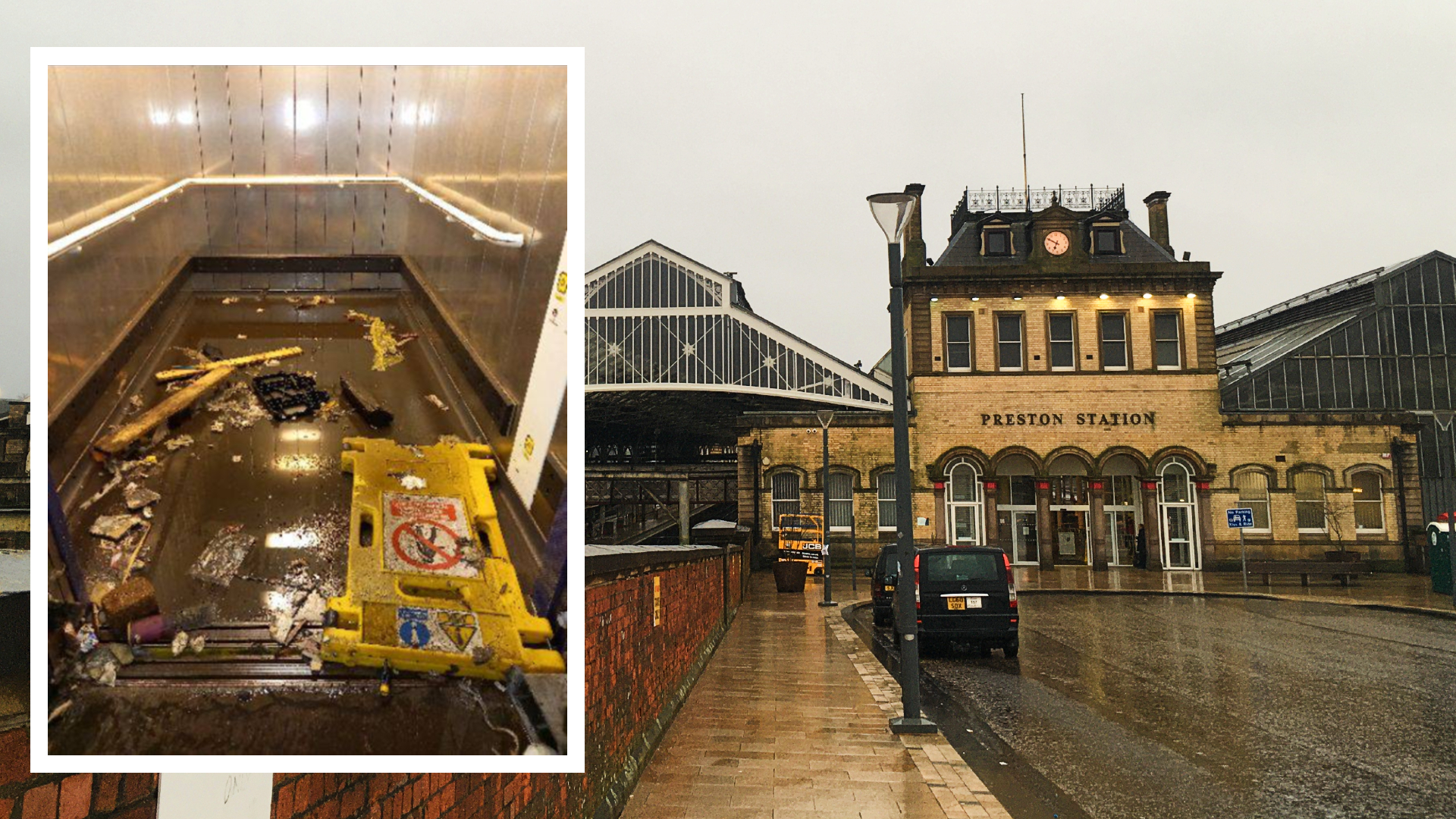 Freak flash floods swamp subway and lifts at Preston station