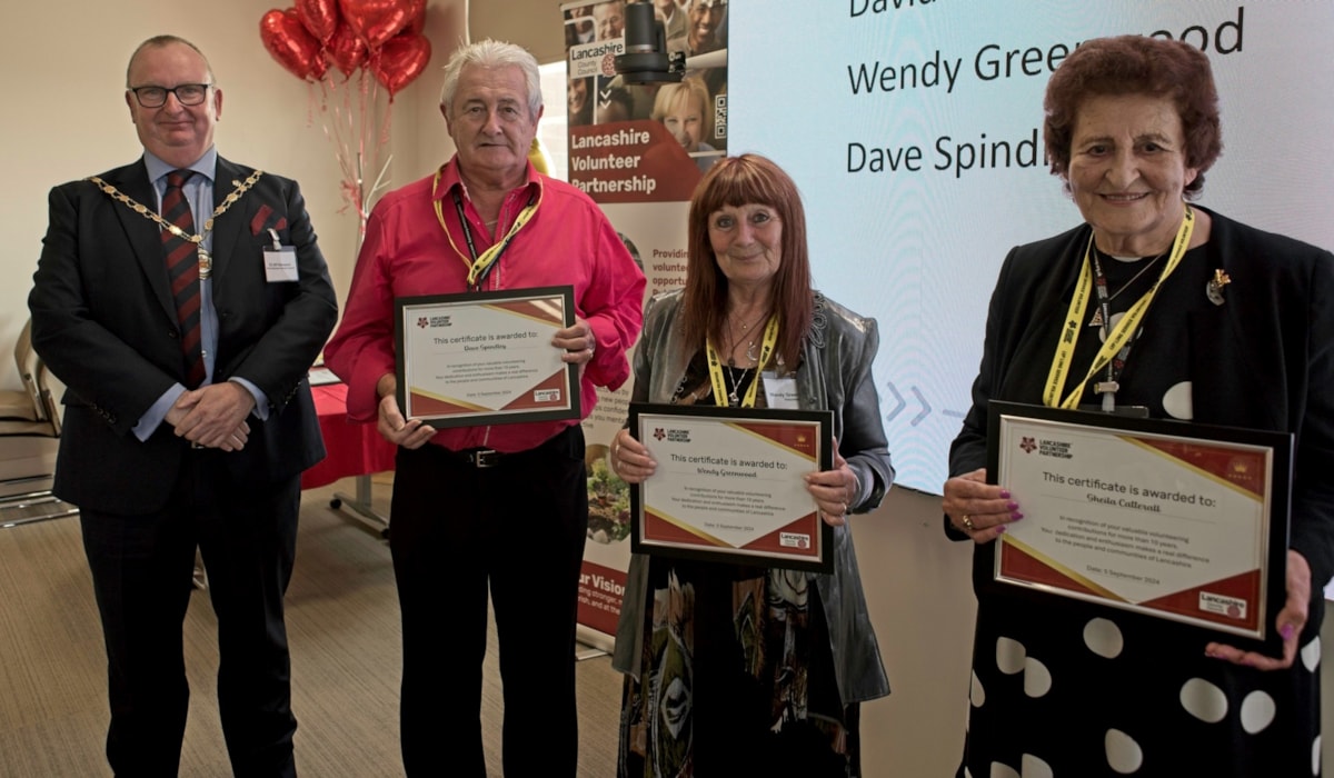 Cllr Alf Clempson with long-standing volunteers from the Lancashire Volunteer Partnership-3