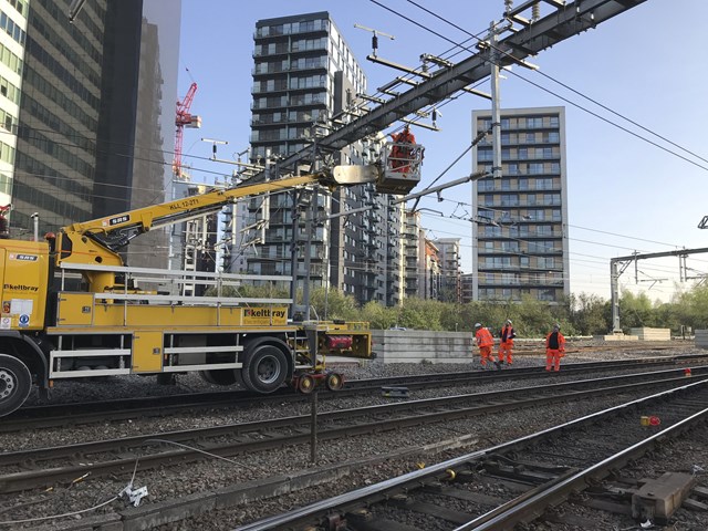‘Stay off the railway’ warning as high voltage cables switched on in Manchester: Manchester Vic OLE installation