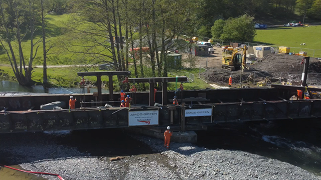 Rising to the challenge: Bridge successfully lifted out of flood zone in Wales railway first: BB front sun 1